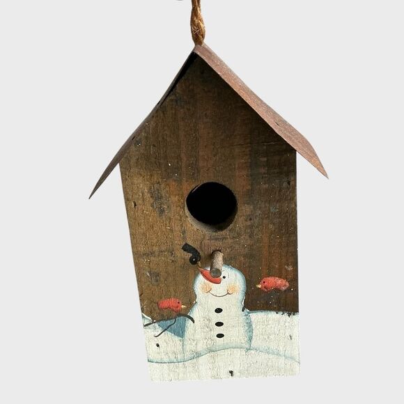 Birdhouse Vintage Handmade Snowman - Picture 2 of 7